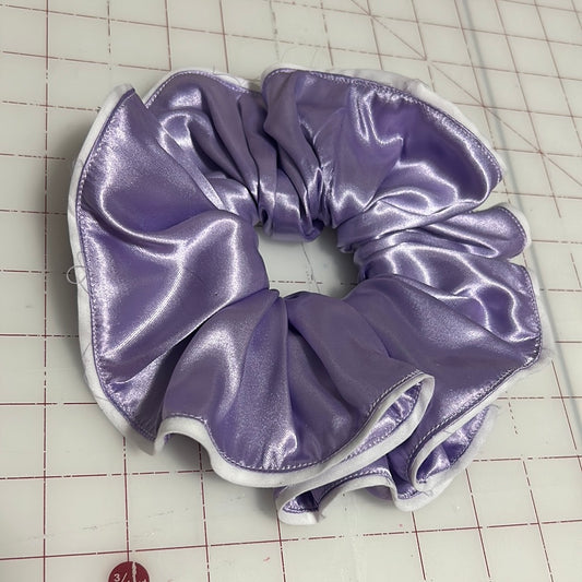 2 XLavender with White Trim Scrunchie