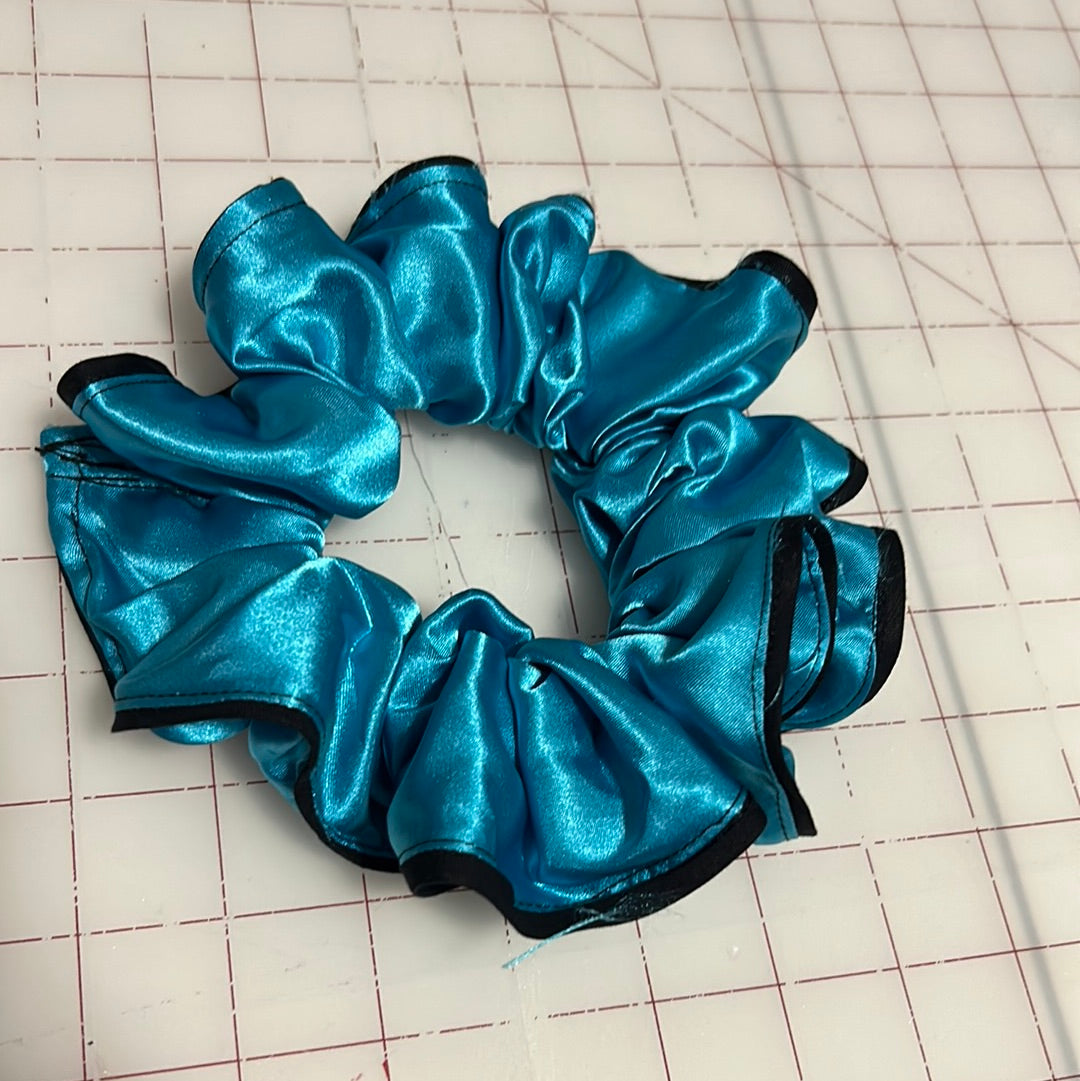 1X Blue with Black Trim Scrunchie